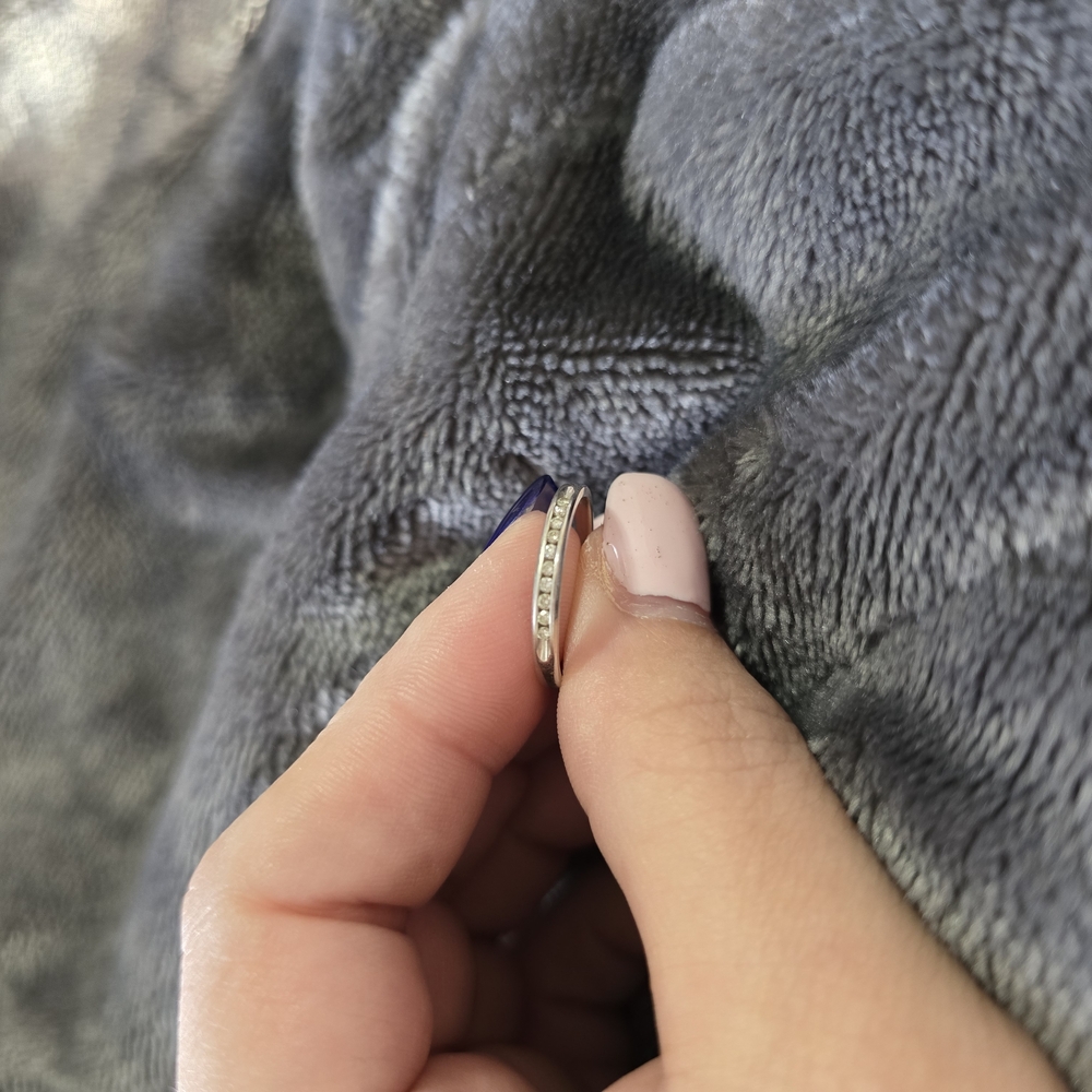 Elegant Silver Band with Crystals